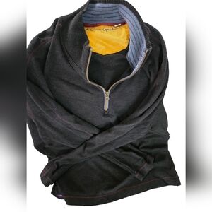 COPY - Robert Graham XL Grey and Yellow Zip Up Sweater